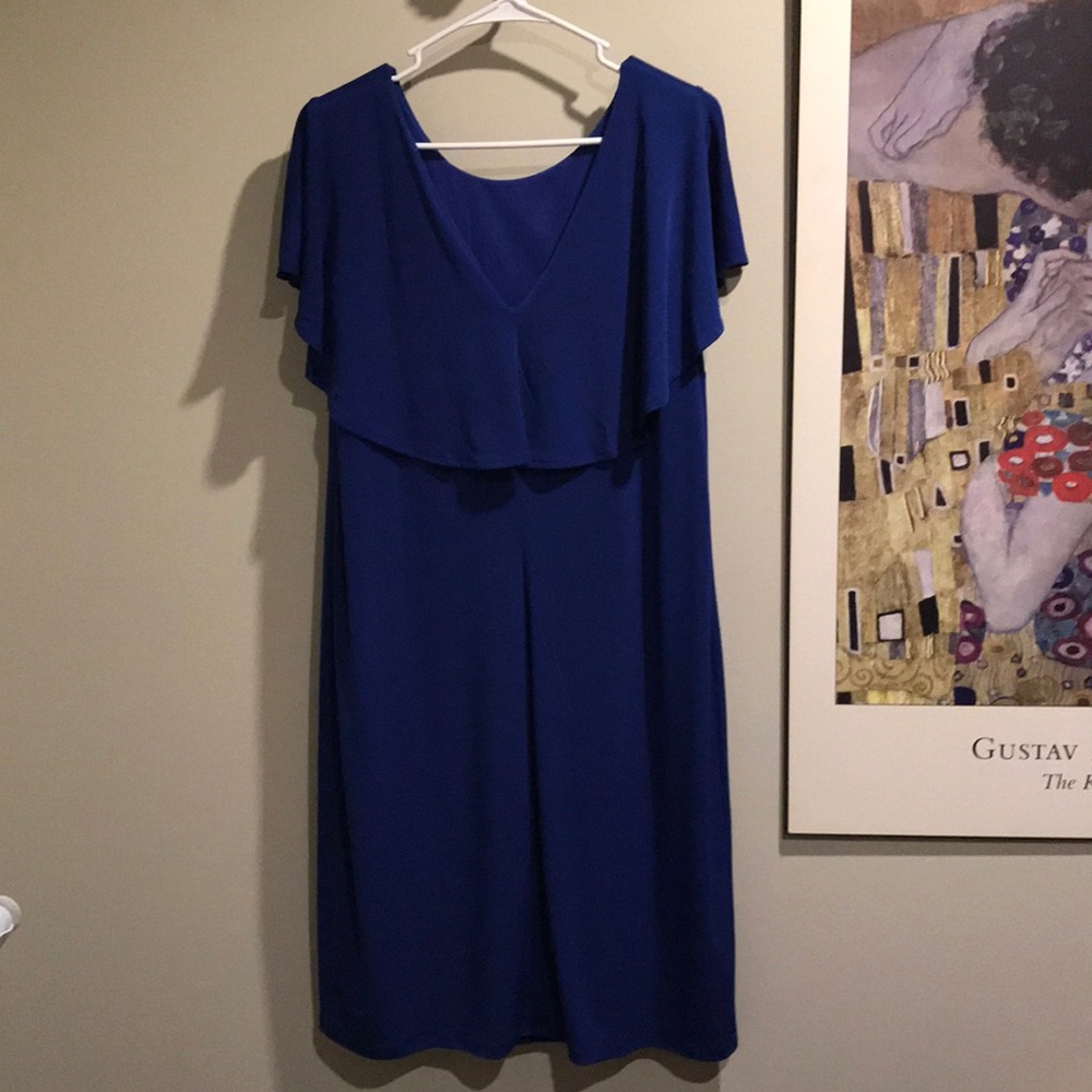 Motherhood Maternity Dress w/ Ruffle Sleeves Xl